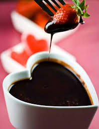 Chocolate fondue for valentine's day